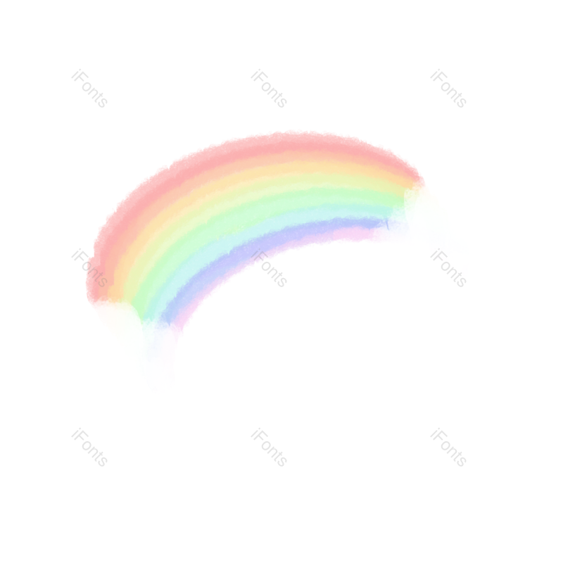 装饰图片,彩虹元素,手绘彩虹PNG,云朵免抠素材